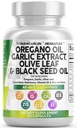 Puhas Nutra Oregano õli musta seemne õli küüslaugu lehtekstrakt - Oregano kapslite õli Immuunsüsteemi tugikarvakrool ja tümokinooni lisand naistele ja meestele + Elderberry D3-vitamiin ja tsink