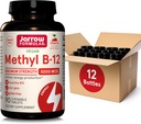 Jarrow valemid Maksimaalne tugevus Methyl B-12 5000 mcg Dietary Supplement - 90 Kirss närimistabletid - Bioactive Vitamiin B-12 - Toetab Cellular Energy Production, Sleep & Brain Health (Pack of 12)