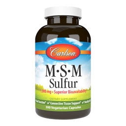 Carlson - M-S-M väävel, 1000 mg - superior biosaadavus, liigesefunktsioon, sidekoe tugi ja tervislik nahk, 300 taimekapslit