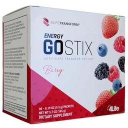 4Life Energy Go Stix, tervislik energiajoogi segu, kofeiin Guarana, Aomen, Yerba Mate ja rohelise teelehe ekstrakt, marjamaitse - 30 pakendit