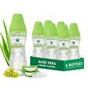 Aloe vera mahl (viinamarjamaitseline), millel on suuremad puhta aaloe viljaliha tükid (6 pakendit) Taimne mahl on suurepärane hüdratsiooniks ja sisaldab suurt aaloe viljaliha. See on tervislik täiskasvanutele ja lastele