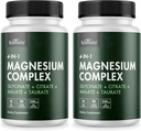 BioSchwartz Magneesium Complex Supplement (2 Pack) 350mg Magneesium Glütsinaat tsitraat Malaadi ja taurate serveerimine tervete närvide lihaste südame une toetust (vegan, gluteenivaba, mitte-GMO)