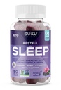 SUKU Restful Sleep Gummies – 3 mg melatoniini, L-Theanine & GABA – Vegan, suhkruvaba närimiskõlblik lõõgastumiseks ja loomulikuks unetoeks – BlackBerry-Hibiscus Flavor – Non-GMO, Gluteenivaba – 50 Count
