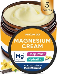 Venture Pal Magnesium Lotion, Topical Magnesium Cream Sleep, jalakrambid ja valu, lihaste lõõgastav, rahulik, niisutav täiendus kookosõli, sheavõi ja hüaluroonhape, ohutu lastele