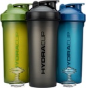 Hydra Cup [3 Pack] 45 Ounce Shaker pudelid valgu raputamiseks, Jumbo Shaker Cup koos Ball Blender Whisk, ekstra suur pudel käepidemega (Tumedad värvid)