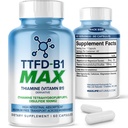 TTFD Tiamiin B1 täiendus 60Capsules valmistatud USA-tiamiin TTFD Vitamiin B1 MAX, suure võimsusega toidulisand energia ja fookuse jaoks, toetab tervislikku närvifunktsiooni ja üldist heaolu MaxLife Naturals