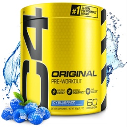 Cellucor C4 Original Pre Workout Powder ICY Blue Razz - C-vitamiin immuunsuse toetamiseks - Suhkruvaba Preworkout energia meestele ja naistele - 150mg Kofeiin Plus Beeta Alanine Plus Kreatiin - 60 serveerimist