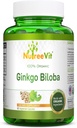 NutreeVit 100% orgaaniline Ginkgo Biloba kapslid - toetab aju tervist, vaimset häiret, vereringet ja suurendab mälu - orgaaniline antioksüdant - 100 loend pudel