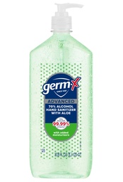 Germ-X täiustatud käte desinfitseerija Aloe ja E-vitamiiniga, mittekuivatav niisutav geel, kohene ja loputamata valem, pumppudel, tagasi koolivarustusele, 1 liiter