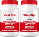 (2 Pack) Vital Glyc kapslid - Ametlik vereabi valem, Vital Glyc veresoonte puhastaja, Vital Glyc Glyco Optimizer pillid, toetab üldist tervist ja heaolu, Vital Glyc Pulber (120 kapslit)