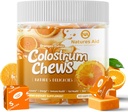 Colostrum Chews Täiendus probiootikumidega soolestiku tervise, puhituse, immuunsuse, naha, juuste kasvu ja ilu jaoks - oranž maitse (60 serveerimist)