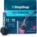 DripDrop hüdratsioonipaketid - Berry - ühekordne elektrolüütiline pulberjoogisegu - mitte-GMO, gluteenivaba, vegan - 32 kaikat