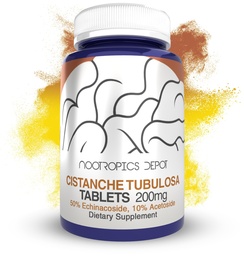 Nootropics Depot Cistanche tubulosa Tablets | 200mg | 180 Count | Minimaalselt 50% Echinacoside + 10% Atsetosiid (Verbascoside) | Edendab füüsilist tugevust ja energiat | Edendab elujõulisust