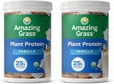 Amazing Grass Vegan Protein Pulber, Taimne Orgaaniline segu 25 g valgu, piimatoodete, gluteeni ja sojavaba - Creamy Vanilla (10 Servings) (pakk 2)
