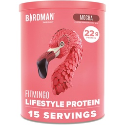 BIRDMAN Fitmingo Veganvalgu pulber inositooli, kollageeni võimendajate, hüaluroonhappe ja vitamiinidega | Madala süsivesikusisaldusega, piimavaba, madala kalorsusega | 23g taimset päritolu mustikavalgu pulber müo-inositooliga
