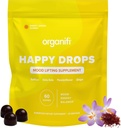 Organifi Happy Drops - Daily Superfood Happy Gummies täiskasvanutele - Mood Support Supplement tasakaalu, õndsuse, energia ja võttes serva ära - Sweet Sidrun Maitse - 60 Gummies