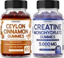 Ceylon Cinnamon (60 Count) - Berberine & ženšenn seedimise üldise heaolu toetamine ja kreatiini monohüdraat (90 Gummies) Maitsev Blue Vaarika närid Maitsestatud täiendus - Non GMO & Made USAs
