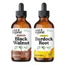 Wild & Organic Black Walnut Tinktuur 4 fl oz & Burdock Juur Tinktuur 4 fl oz