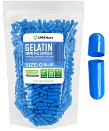 XPRS Nutra suurus 0 Tühjad kapslid - Tühjad želatiinkapslid - 1000 Count DIY kapsli täitmine - Puhtad veiste pillid Gel kapslid Do-It-Yourself täiendused (sinine)