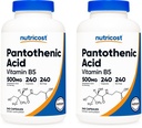 Nutrikost pantoteenhape (vitamiin B5) 500 mg, 240 kapslit (2 pudelit)