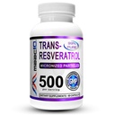 MAAC10 Trans-Resveratrooli 500 mg täiendus (mikroniseeritud farmatseutiline aste 99% puhas trans-Resveratrooli ekstrakt + bioperiin parema imendumise jaoks) (2X 250 mg kapslid 60 ct)