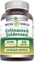 Amazing Formulas Echinacea Goldenseal Supplement | 450 Mg | Veggie kapslid | Non-GMO | Gluteenivaba | Valmistatud USAs (1 Pack, 250 Count)