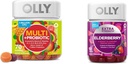 OLLY täiskasvanud multivitamiin Gummy probiootikumidega, 1 miljard CFU-d, 70 krahv ja ekstra tugevus Elderberry Gummies, immuuntoetus, 450mg, 60 krahv