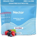 Nectar Energy Booster - Orgaaniline kofeiin, B12 ja elektrolüüdid - Suhkruvaba ja nullkalor - Tervislik kohv, energiajook ja sooda Alternatiivne - Hüdratsioon ja energialisand (Berry 30 pulbripaketid)