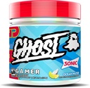 GHOST Gamer: Energy and Focus Support Formula - 40 Servings, Sonic Ocean Water - Nootropics & Natural Caffeine tähelepanu, täpsus ja reaktsiooniaeg - Vegan, Gluteenivaba