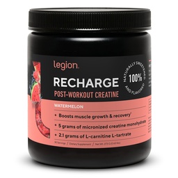 LEGION Recharge Post Workout Supplement - kõik looduslikud lihaste ehitaja ja taastamise jook mikroniseeritud kreatiini monohüdraadiga. Looduslikult magustatud ja maitsestatud, ohutu ja tervislik (Watermelon, 30 Serve)