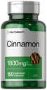 Horbäach Cinnamon Kapslid 1800mg | 150 Count | Ceylon Cinnamon Supplement | Taimetoitlane, mitte-GMO, gluteenivaba