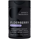 Sport Research Black Elderberry koos tsingi, C-vitamiini ja D-vitamiiniga, täiskasvanutele mõeldud immuuntoetus, 60 kapslit