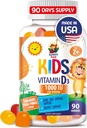 SUNNY SAM D3-vitamiini kummid 1000 RÜ lastele ja täiskasvanutele - loodusliku maitsega immuunsust toetavad närid - taimetoitlased, želatiin-vabad immuuntoe vitamiinid lastele