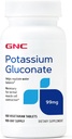 GNC Kaaliumglükonaat 99mg, 100 tabletti, toetab normaalset lihaste funktsiooni