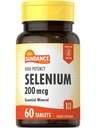Sundance Selenium 200mcg | 60 tabletti | suure tugevusega valem | Taimetoitlane, mitte-GMO ja gluteenivaba oluline mineraaltoitaine