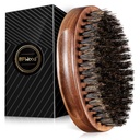 BFWood Boar Bristle Beard Brush - Black Wood Walnut Military Style, Meeste Puidust Mustache Brush