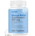 Curist Guaifenesin 600 mg toimeainet prolongeeritult vabastavad tabletid (200 värvivaba tabletti) - Expectorant Licus Relief, Generic Guaifenesin 600 mg, (Bulk Pack)