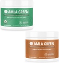 Amla Powder & Green Tea Superfood Supplement India karusmarjad ja kõrvitsa Vürts, Orgaaniline, Vegan, 30 Servings SKU: GB-HB-30