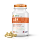 INVITA ADK - Vitamiinid A1, Vitamiin D3 5000 IU & K2 MK7 Täiendus - Arsti poolt formuleeritud luu ja immuunsüsteemi tugi - Gluteenivaba, mitte-GMO - 90 taimekapslit meestele ja naistele