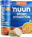 Nuun Sport elektrolüüt tabletid magneesiumi, kaltsiumi, kaaliumi, kloriidi ja naatriumi, gluteenivaba ja vegan, apelsin, 8 pakett (80 Servings Total)
