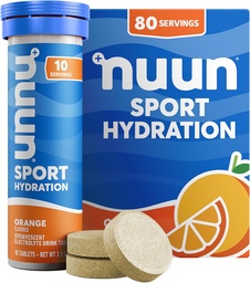 Nuun Sport elektrolüüt tabletid magneesiumi, kaltsiumi, kaaliumi, kloriidi ja naatriumi, gluteenivaba ja vegan, apelsin, 8 pakett (80 Servings Total)