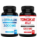 L Citrulline 3000mg Supplement (240 Count) L Arginine & Lämmastikoksiidi Pillid - Tongkat Ali Meestele 1200mg 200 et 1 Ekstrakt - (120 Count) Support Strength, Drive & Athletic Performance - Vegan & USA Made