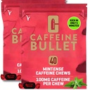 Kofeiin Bullet Mint Energy Chews *80 - Kiirem Boost kui geelid, tabletid ja Gum. 100mg per Serving - Sport Science for Running, Cycling, Gaming & Pre Treening Endurance Kick.