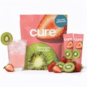 Cure Hydration | Plant-Based Electrolyte Drink Mix | No Add Sugar | FSA-HSA | Dehüdratsioon Relief Pulber valmistatud kookosvesi | Non-GMO | Vegan | Pakk 14 pakendit - Maasikas Kiivi