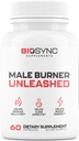 BioSync - Meespõletaja UNLEASHED | Rasvapõletaja meestele Kaalulangus pillid | Söögiisu vähendav, Carb Blocker, Energiatugevdaja | 6 Ultra Dosed Võimsad Koostisosad | Turvaline 3. pidu Testitud - 60 kapslit