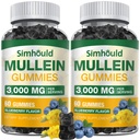 2 Pack Sugar Free 3000MG Mullein Gummies - Lung Cleanse, Mullein Leaf Extract Supplement hingamisteede, orgaaniliste Mullein tilgad Quercetin & Bromelain Lung, Seedetrakti Tervis & Immune