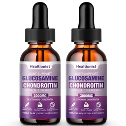 2 Pack Glükoosamiin Chondroitin MSM Vedelad tilgad , ekstra tugevusega ühine tugilisa täiskasvanutele meestele ja naistele , Quercetin Boswelia , Bromelain , antioksüdantne immuuntoetus (4 Fl oz )