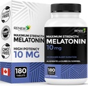 Uuendage aktiivseid toimeaineid Melatoniin 10 mg ühe serveerimise kohta - edendab sügavamat, pikemat ja ideaalset une juhtimist, Jet Lag & oma unetsükli lähtestamiseks - valmistatud Kanadas - 180 tabletti