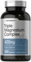 Horbäach Triple Magneesium Complex | 420 mg | 250 kapslit | Mitte-GMO ja Gluteenivaba valem | Magneesiumoksiid, tsitraat ja aspartaat Toidulisandi