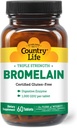 Country Life - Natural Bromelain, 500 mg, 60 tabletti